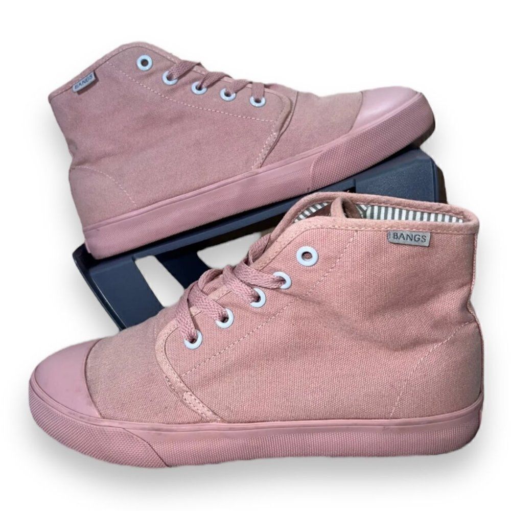 Bangs "Desert Rose" Pink Canvas High Top Sneakers Women's 7‎